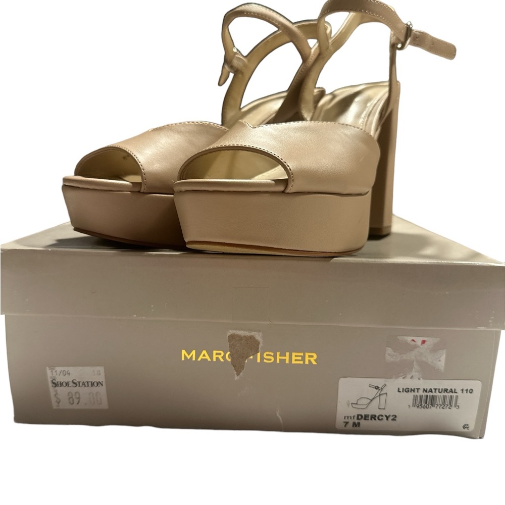 Marc Fisher Heels Color; Light Natural Style; 110 mf DERCY2. Worn Once.
